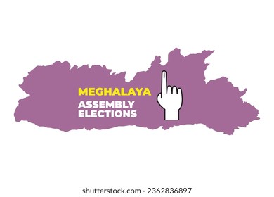 Hand casting vote for Meghalaya, state of India