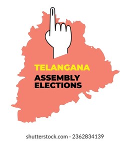 Hand casting vote for Telangana, state of India