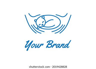 Hand with Cat Kitty for Animal Pet Love Club Community Logo Design Vector