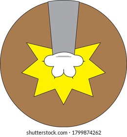 Icono del gato de mano golpeando la mesa simbolizando la atención. Vector