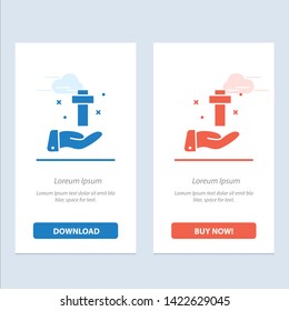 Hand, Celebration, Christian, Cross, Easter  Blue and Red Download and Buy Now web Widget Card Template
