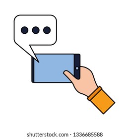 hand with cellphone