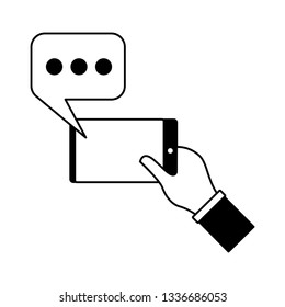 hand with cellphone