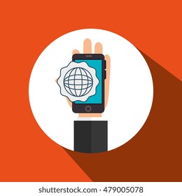 hand cellphone global connected