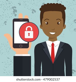 hand cellphone man icon