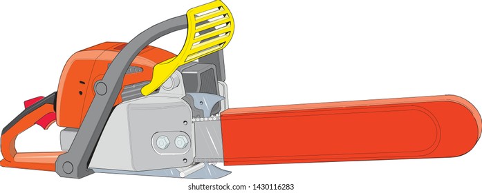 Hand Chainsaw Icon on White Background. Vector