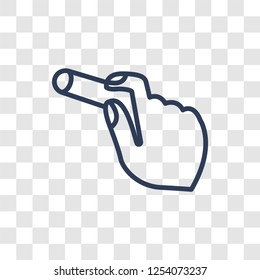 Hand and Chalk icon. Trendy linear Hand and Chalk logo concept on transparent background from Hands collection