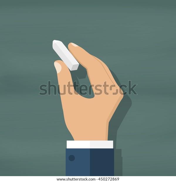 Hand Chalk Isolated On Background Green Stock Vector (Royalty Free ...