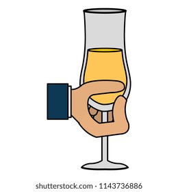 hand with champagne cup