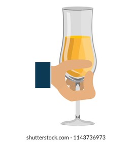 hand with champagne cup