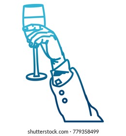 Hand with champagne cup