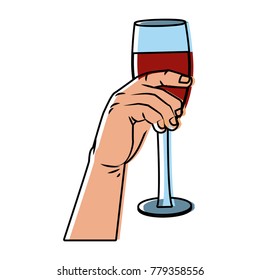 Hand with champagne cup