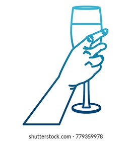 Hand with champagne cup