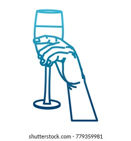 Hand with champagne cup