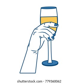 Hand with champagne cup