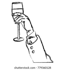 Hand with champagne cup