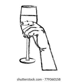 Hand with champagne cup
