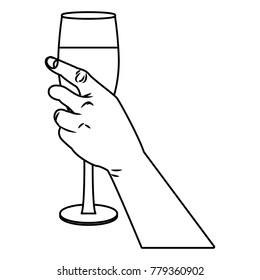 Hand with champagne cup
