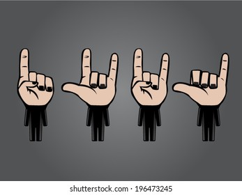 Hand characters cartoon vector