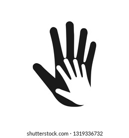 Hand, charity, caring, icon. Vector illustration, flat design.