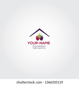 hand charity foundation vector logo design 
