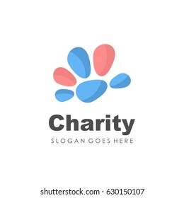 Hand of charity and kindness logo design vector