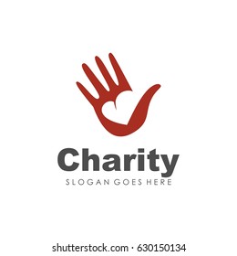 Hand Charity Kindness Logo Design Vector Stock Vector (Royalty Free ...