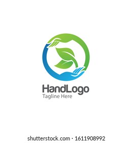 Hand Charity Logo and Icon Vector Template