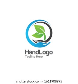 Hand Charity Logo and Icon Vector Template