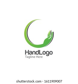 Hand Charity Logo and Icon Vector Template