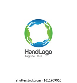 Hand Charity Logo and Icon Vector Template