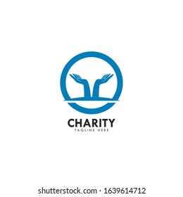 Hand Charity Logo Template vector icon illustration design 