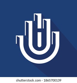 hand chart bar logo concept