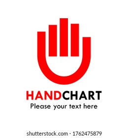 Hand chart logo template illustration. suitable for web, media, app, company, consultant, bank, marketing, finance, etc