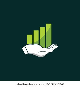 Hand Chart Trading Creative Vector Business Logo