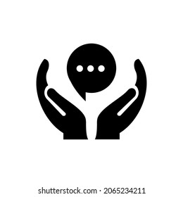 Hand Chat logo design. Chat logo with Hand concept vector. Hand and Chat logo design