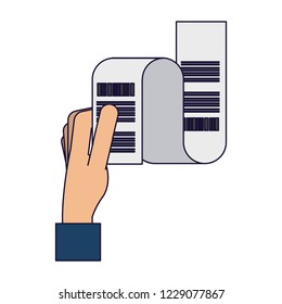 Hand with check bill
