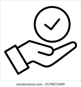 Hand Check Icon Element For Design