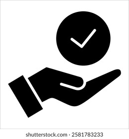 Hand Check Icon Element For Design