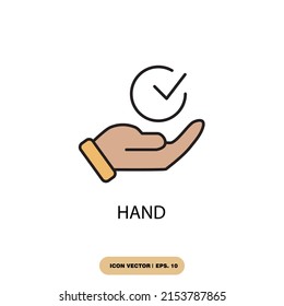 hand check icons  symbol vector elements for infographic web