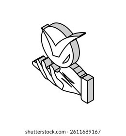 hand check mark isometric icon vector. hand check mark sign. isolated symbol illustration