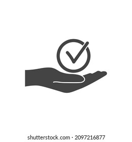 Hand Check Mark On White Isolated Stock Vector (Royalty Free ...