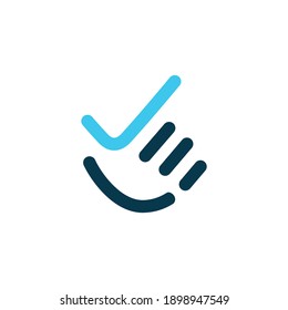 hand check palm finger logo vector icon illustration