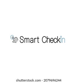 Hand check in symbol logotype that can be customized so you can add your Company or brand name, slogan, or any other message that you want to include with this creative and beautiful icon.