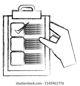 hand with checklist clipboard