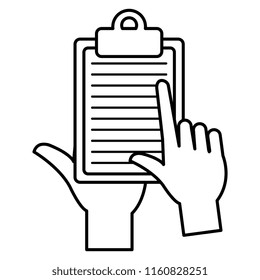 hand with checklist clipboard