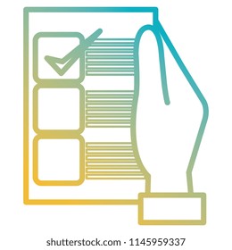 hand with checklist document