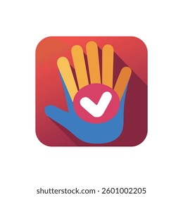 Hand Checkmark Icon , Approval and Verification Symbol logo 