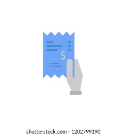 Hand, checkout, bill, receipt two color blue and gray icon