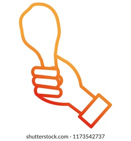 hand with chicken thigh